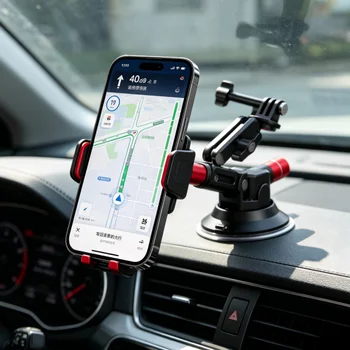 NEEWER 3" Suction Cup Aluminum Alloy Quick Release Mount Phone Holder Action Camera Adapter for iPhone for for Insta360 CA104 detail image