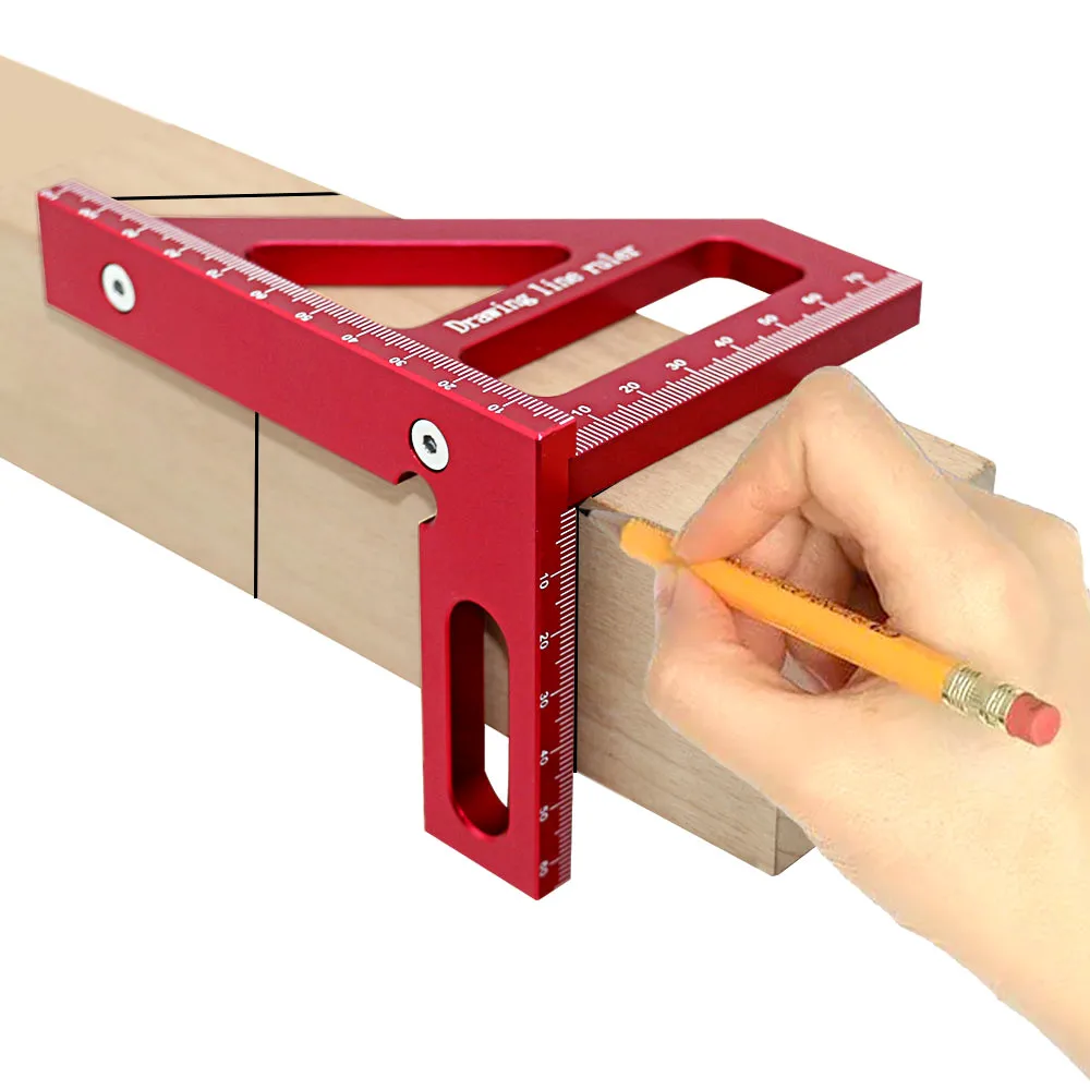 90/45 Degree Angle Ruler Tools Aluminum Alloy Woodworking Tool Locator Right Angle Gauge Woodworking Ruler