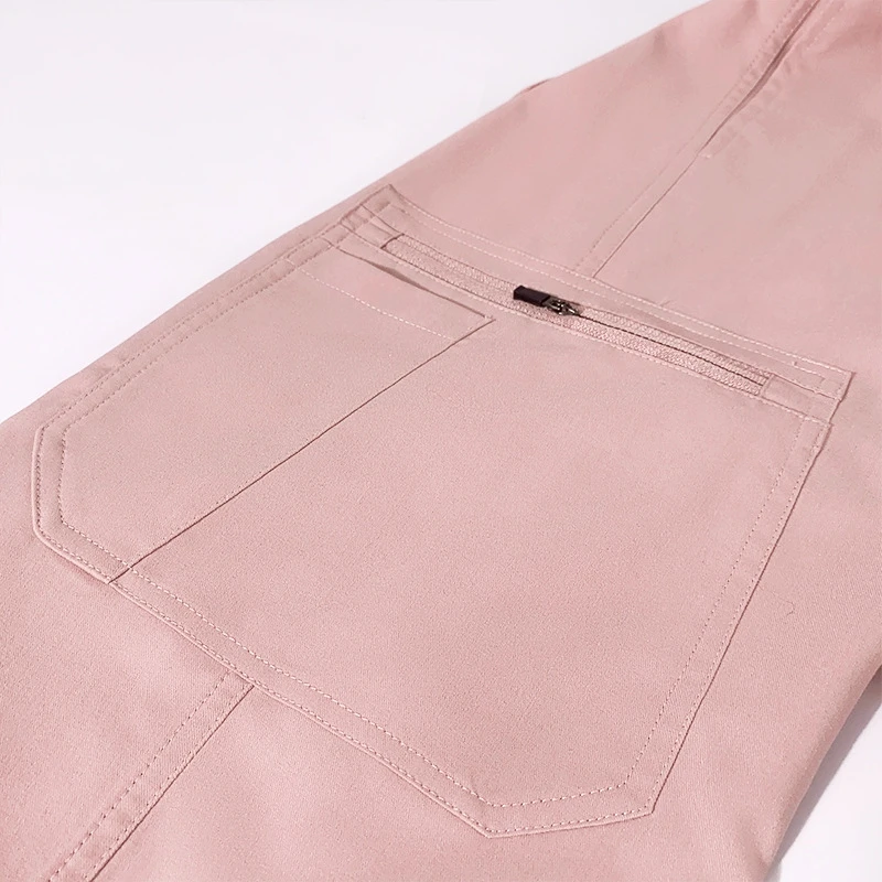 Nurse Uniforms for Hospital Nursing Uniform for Women Men Short Sleeves V-neck Stretchy Scrubs Set Top & Pants with Multi Pocket