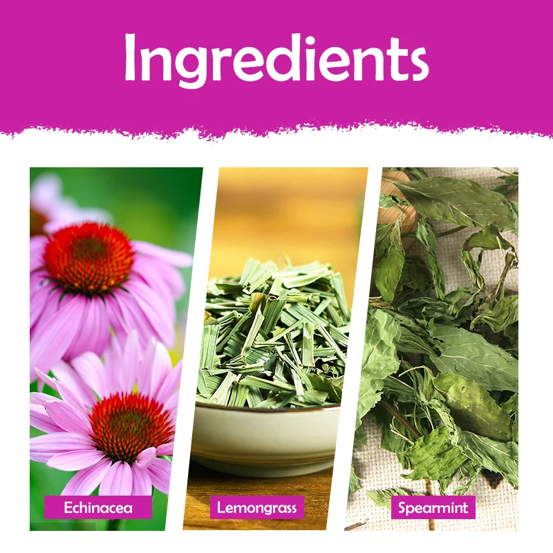 Custom Caffeine Free Wellness Herbal Tea Echinacea Spearmint Herbal Tea