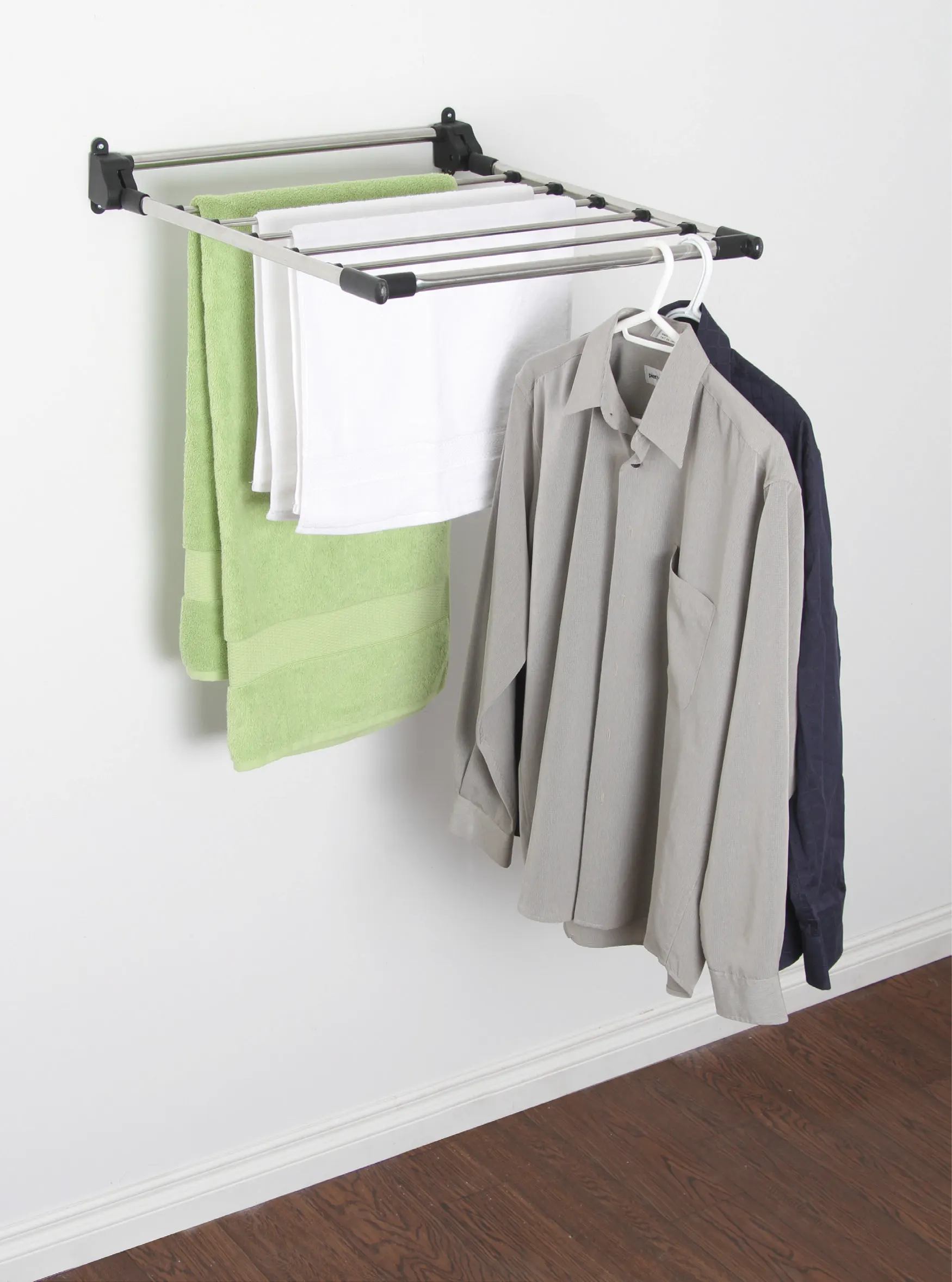 Foldable Wall Towel Drying Rack Bathroom Toilet Space Saving Clothes 2