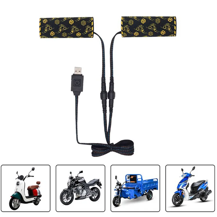 3-Gear Motorfiets Verwarmde Handgrepen Waterdichte Thermische E-bike ATV Stuur Heater Warmer Kit 48V 60V 72V Atv Verwarmde Stuur Grips En Duim Warmer