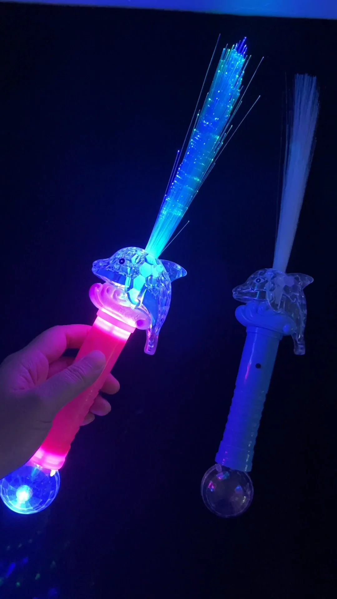 Led Dolphins Fiber Optic Toys Prism Ball Light Up Magic Wand For Princess Themed Party Buy