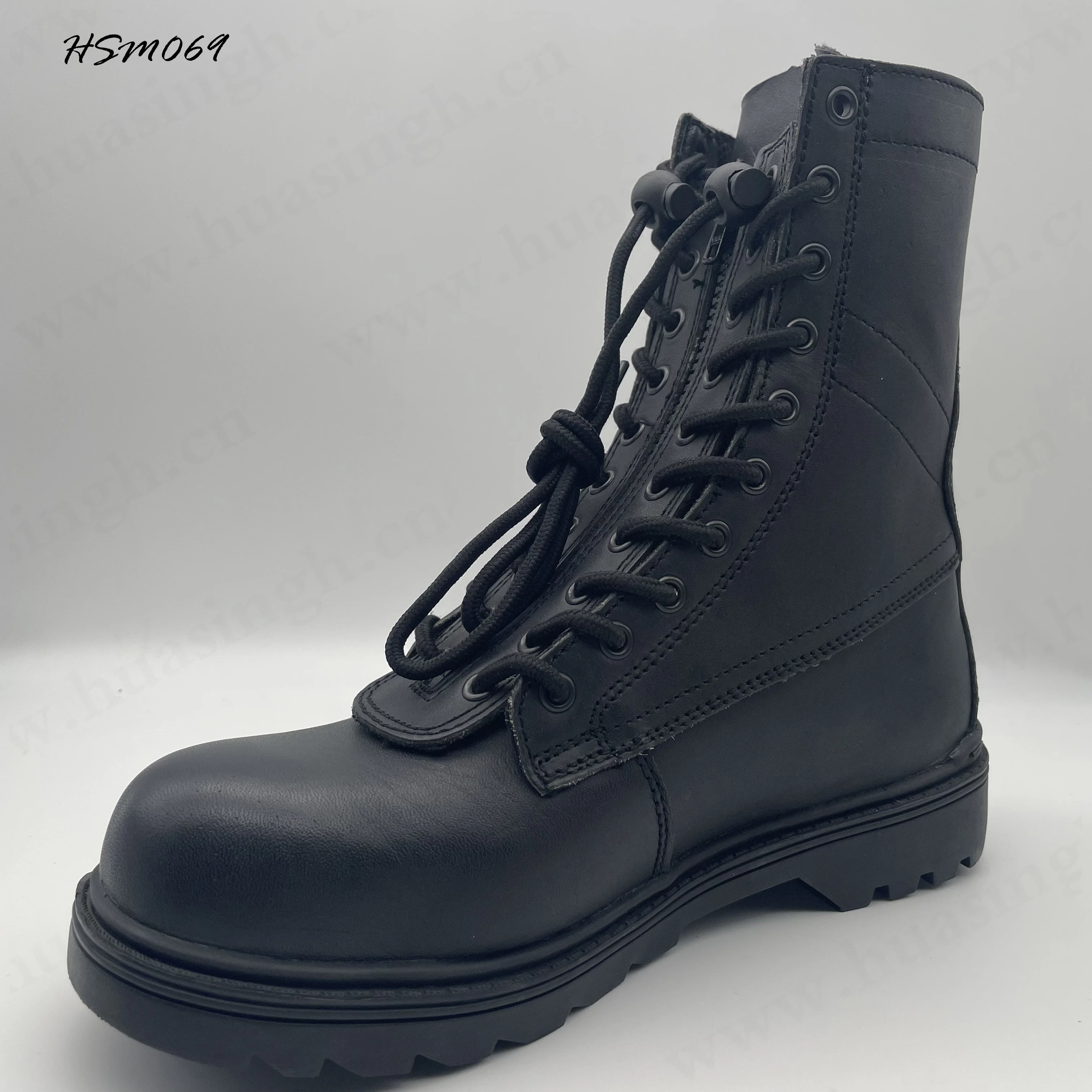 LXG,nice Quality Full Grain Leather Upper pilot Combat military  Boots 8 Inch No-marking Tactical Boots with Front Zipper HSM069