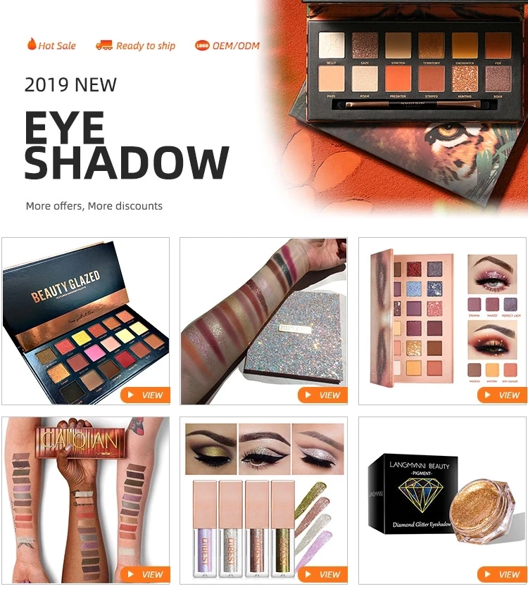 Высокий пигмент, Алмазный органический макияж, фирменная торговая марка, Набор теней для век с блеском