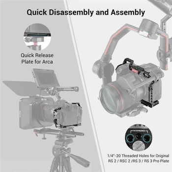 SmallRig Aluminum Alloy DSLR Rig Stabilizer Cage with Cold Shoe for Canon R5 R6 R5 C 2982B detail image