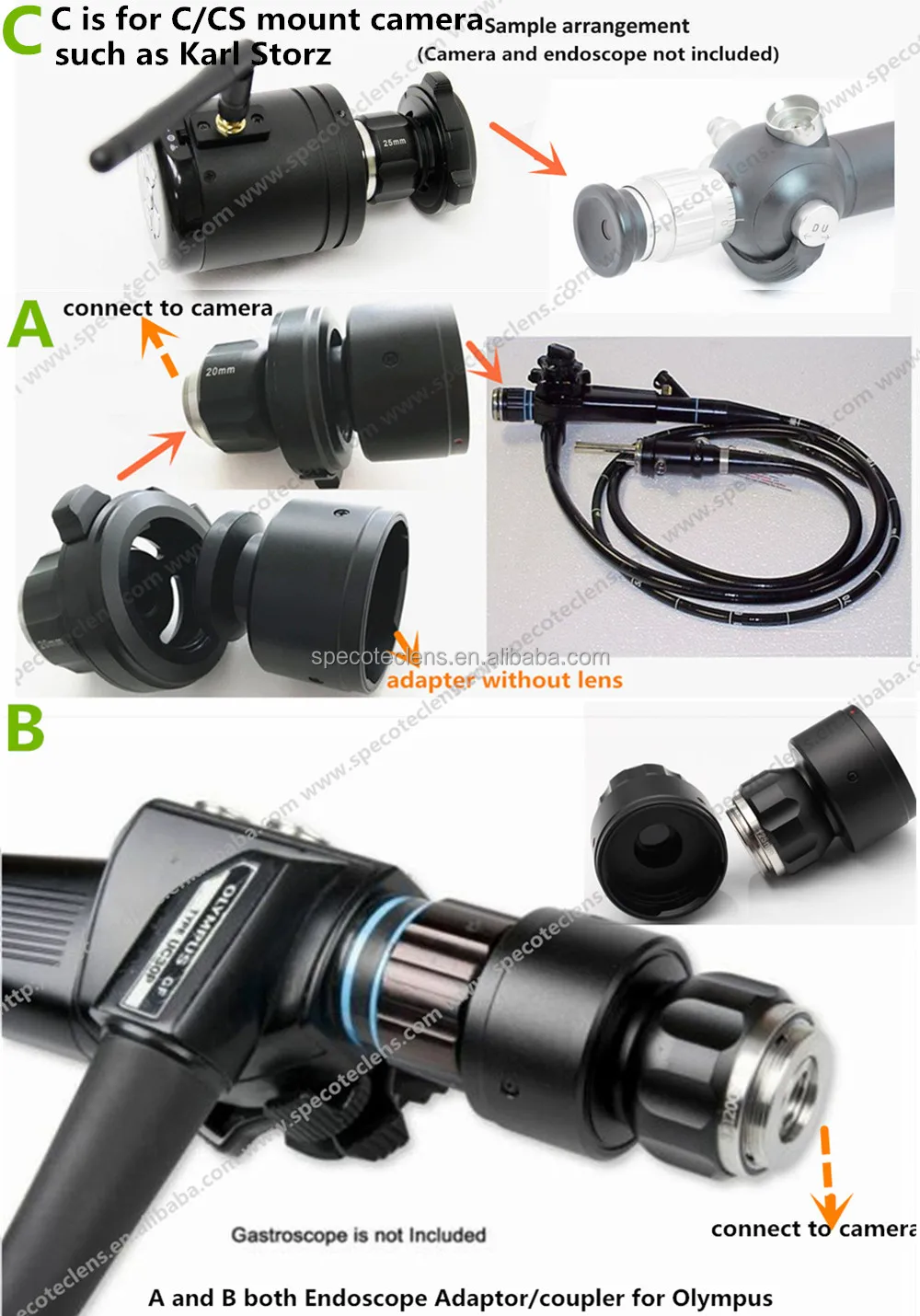 2k Hd Medical Optical Endoscopic Endoscope Camera Pentax Adapters