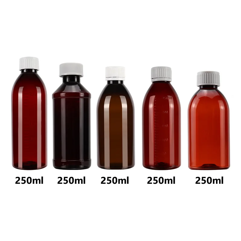 Syrup Medicine Bottles Tris Maple Mini Plastic Best Quality New Factory Direct Sale for Ouyi Screen Printing PET Screw Cap E-50