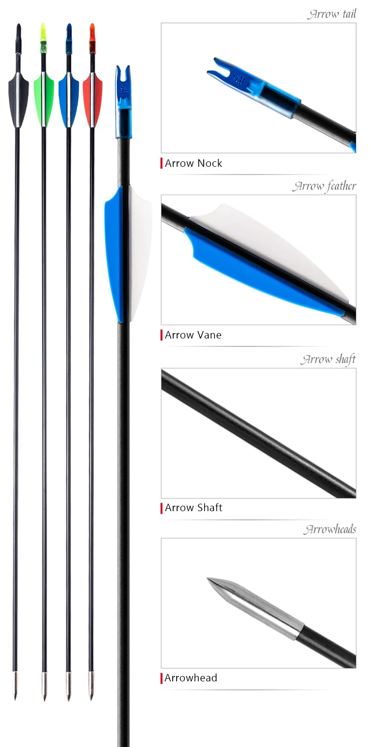 6mm Fiberglass Arrow,Archery Bulk Shooting Recurve Bows Practice Arrows