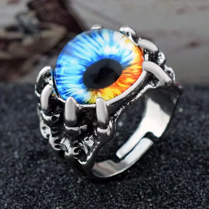 eyeリング Punk Silver Plated Evil Eye Rings For Men & Women - Oem Available
