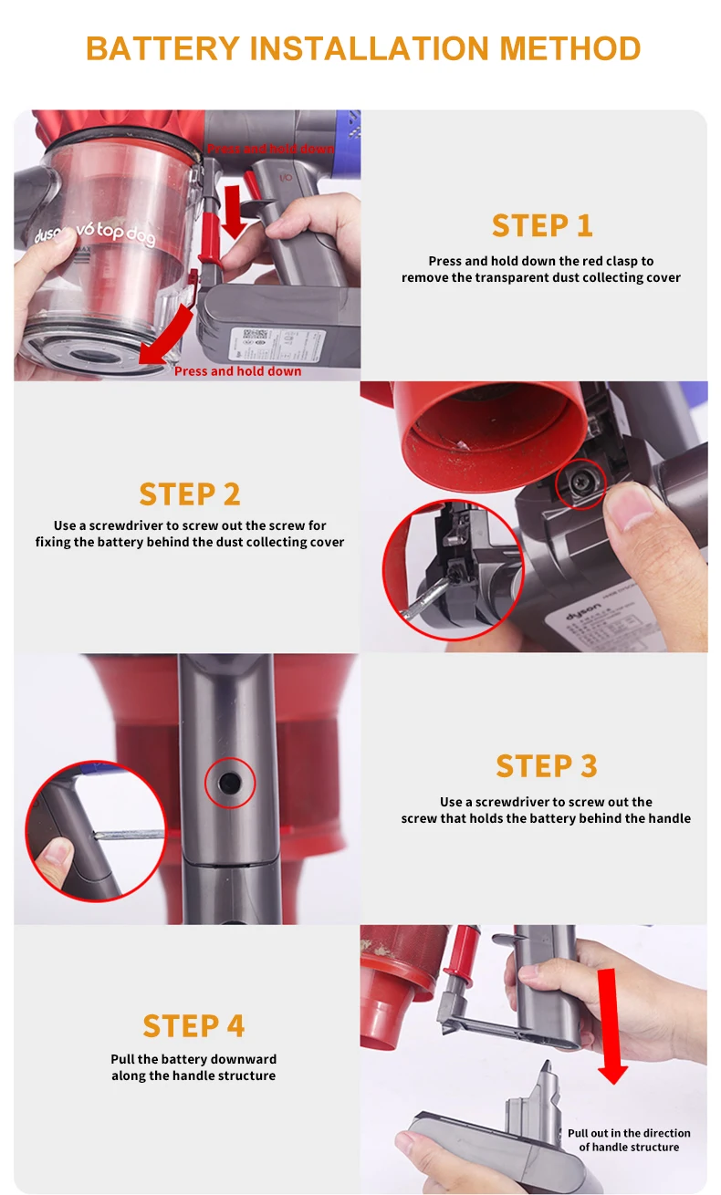 Factory Price For Dyson Lithium Battery V7 Replacement Vertical