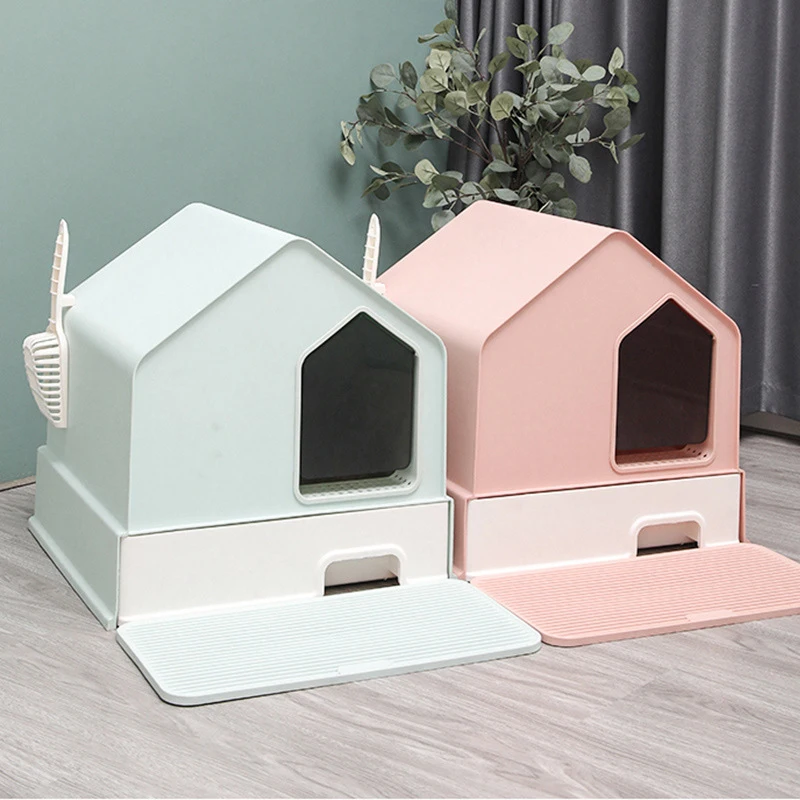 Litter Box Fully Enclosed Oversized Deodorant Cat Toilet Spatter-proof Enclosed Litter Box Large Litter Box Baby Cat supplier