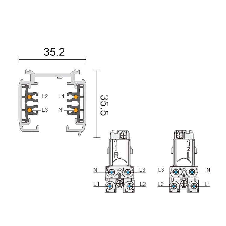 
 POWERGEAR PRO-0410 3 контура трек системы поверхностного монтажа трек высокого качества алюминиевый 4 провода ботинки черного, белого, серого цветов, led легкий Железнодорожный транспорт  