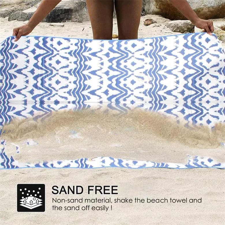 Personalized Custom Logo Sand Free Beach Blanket Quickly Absorbs Sweat