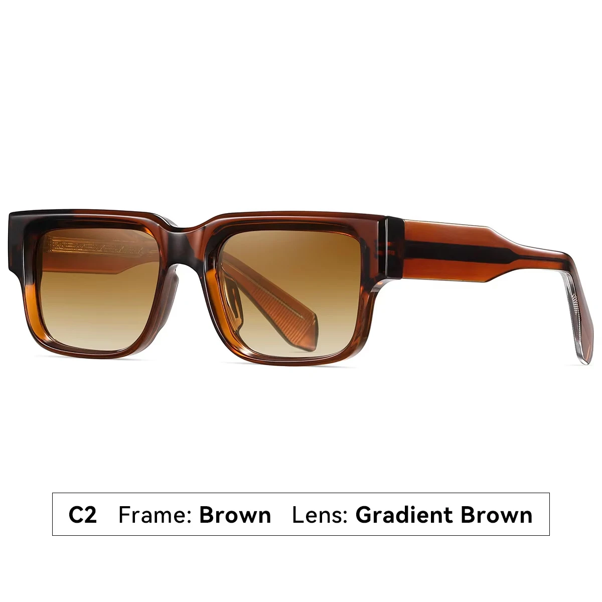 Lunettes de soleil carrées pour hommes, monture épaisse, polarisées, protection UV, en plastique, taille 2026._voghion.com
