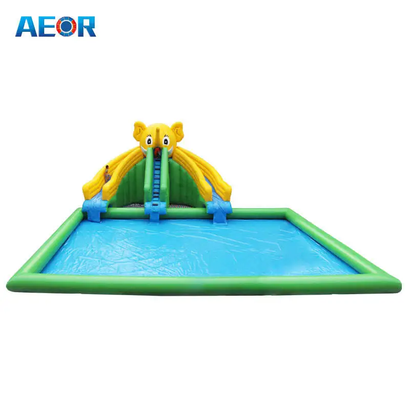 Commercial Inflatable Water Park With Water Slide And Pool Custom
