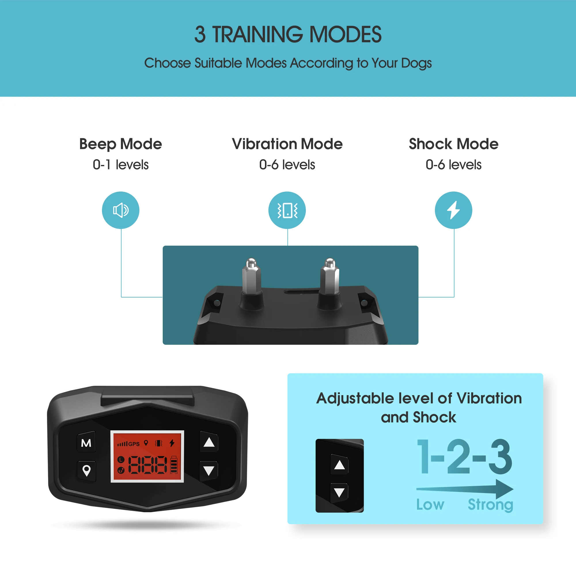 F800 GPS Hundezune - Tragbares, wasserdichtes Halsband mit 36 Std. Akku