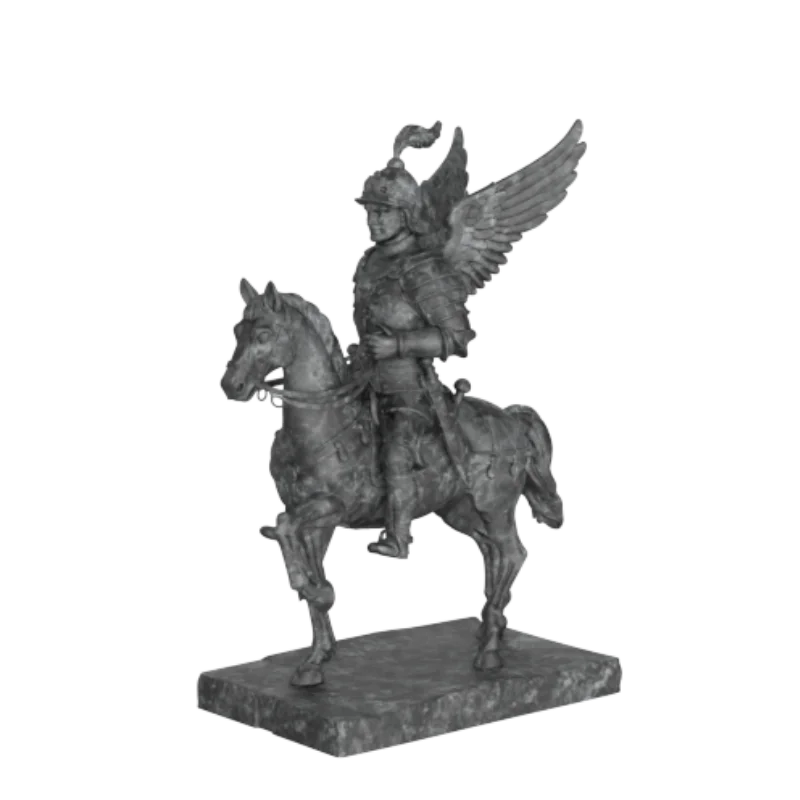 Engros Brugerdefineret Harpiksfyldt Vingekæmper med Hest Figur Middelalder Kæmper Skulptur Hjemmets Dekoration