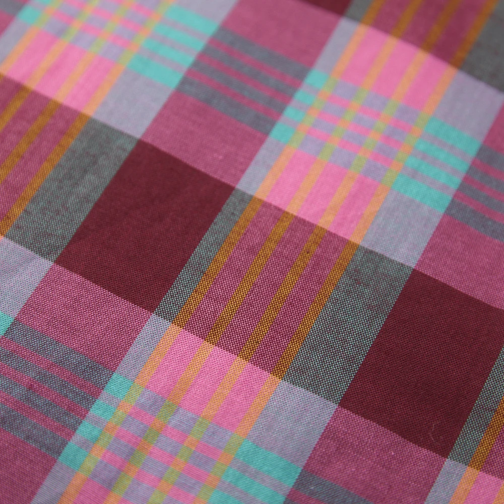 Красивая удобная дышащая Модная шелковая хлопчатобумажная пряжа окрашенная ткань в клетку платье рубашка юбка