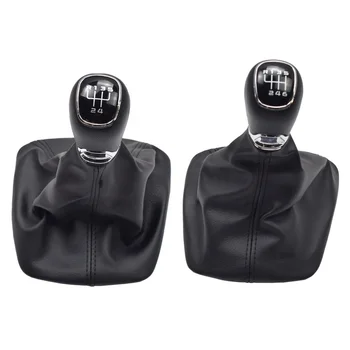 For Skoda Octavia A5 MK2 A6 Sedan & Combi 2004 2005 2006 2007 2008 Car 5/6 Speed Gear Stick Shift Knob With Leather Boot Collar