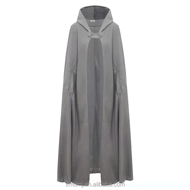 Womens Long Cape Cloak Hooded Wool Blend Long Coat Sleeveless