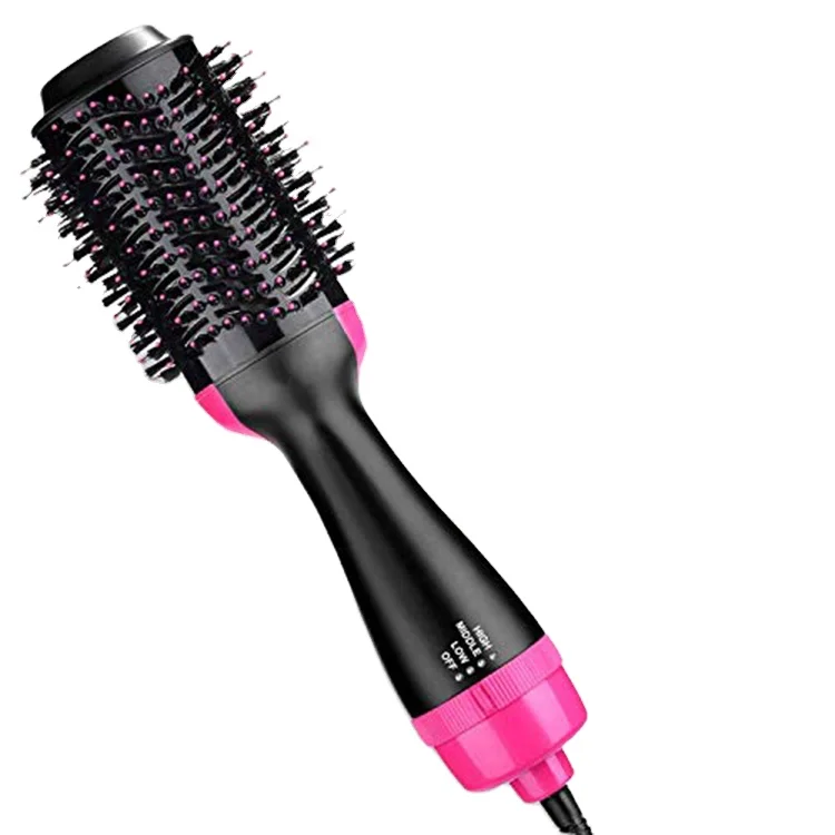 High quality custom multi functional hot air brush hair straightener brush dryer