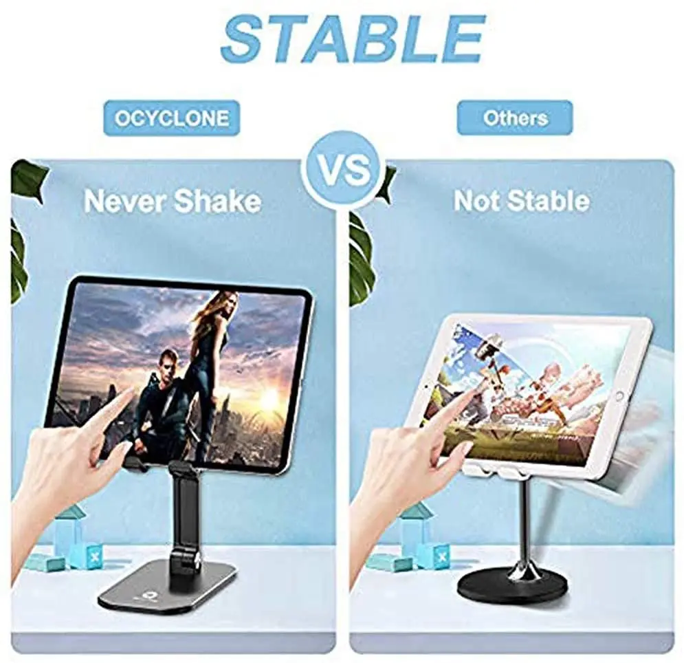 Height Angle Adjustable Cell Phone Stand for Desk Foldable Cell Phone Holder Tablet Stand