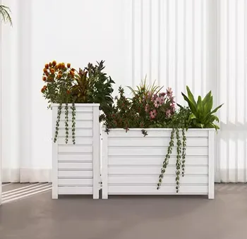 Plastic Decorative Rectangular Flower Box Tree Pots Large Outdoor Planters