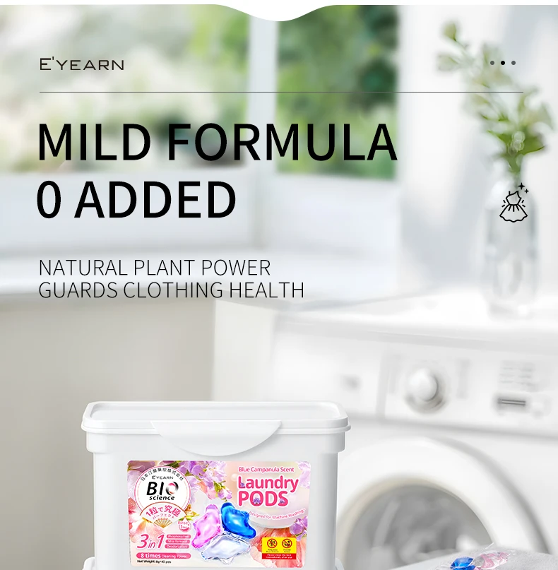 Wholesale In Stock Laundry Pods Blue Wind Chime Bio Enzyme Detergent Soap Odor Lifter 3 In 1