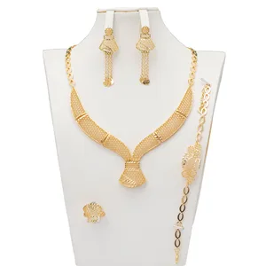 Hiphop Gold Jewelry Sets Women Luxury From Dubai Fashion Earrings 2023 Nigerian Wedding Necklace Set