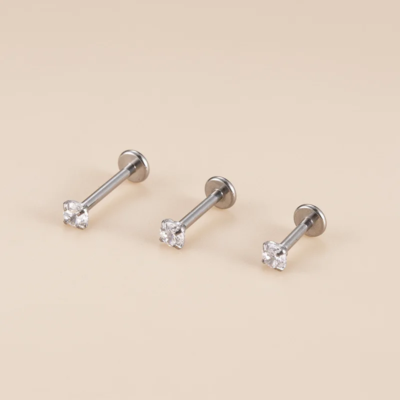 Flat Back Titanium Screw Earrings 18g Nose Rings Ruifan Titanium