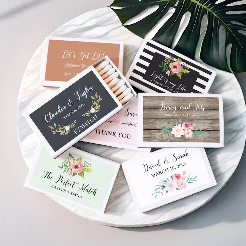 Luxury Custom LOGO Color Matches Long Pole Matchbox With Wooden Bulk Sales matchbox Customized Match Boxes