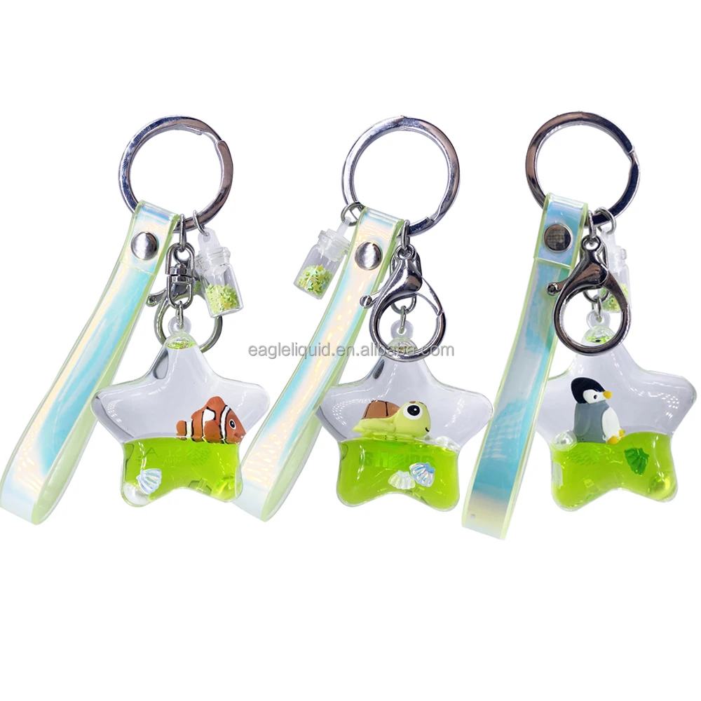 Customized Acrylic Keychain - Floating Liquid Glitter Keyring, 3D
