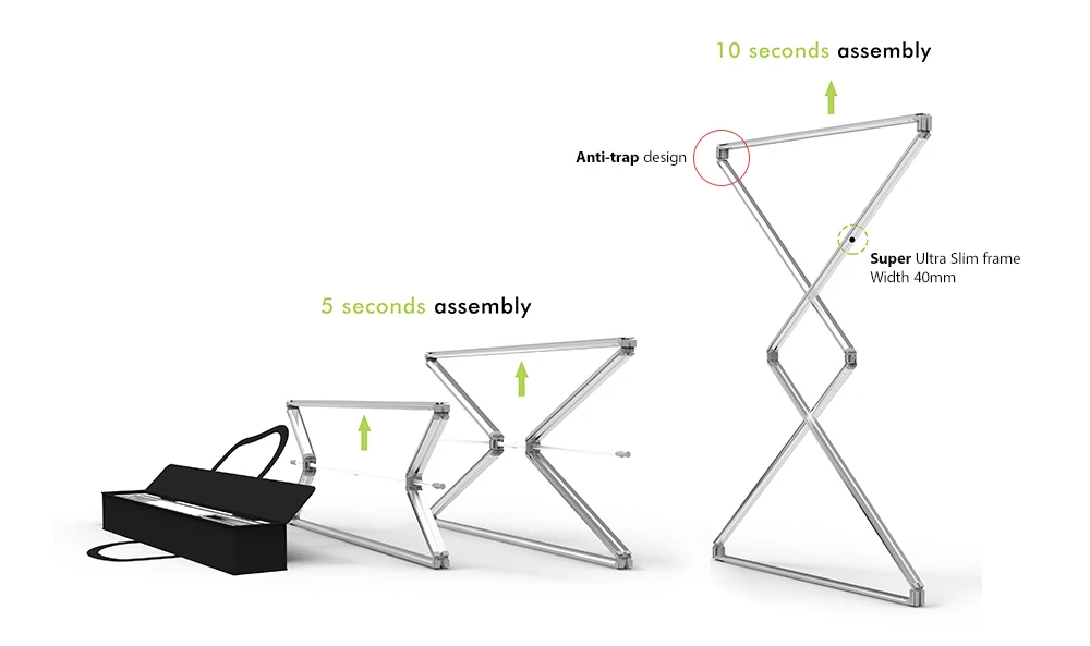 TianLang Qseg U shape 10x10ft trade show booth lightest modular aluminum 3x3 exhibition display stand manufacture