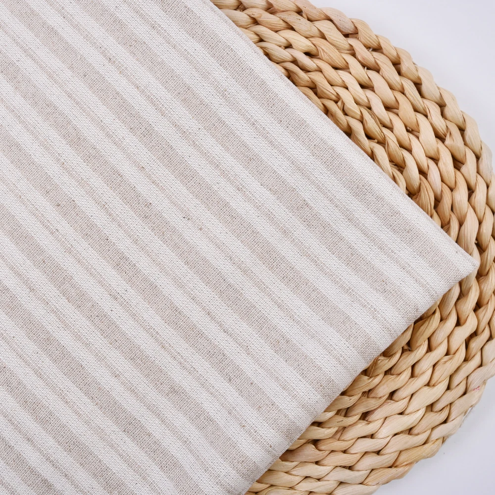 product excellent quality yarn dyed woven  stripe linen rayon fabric for clothing women-4