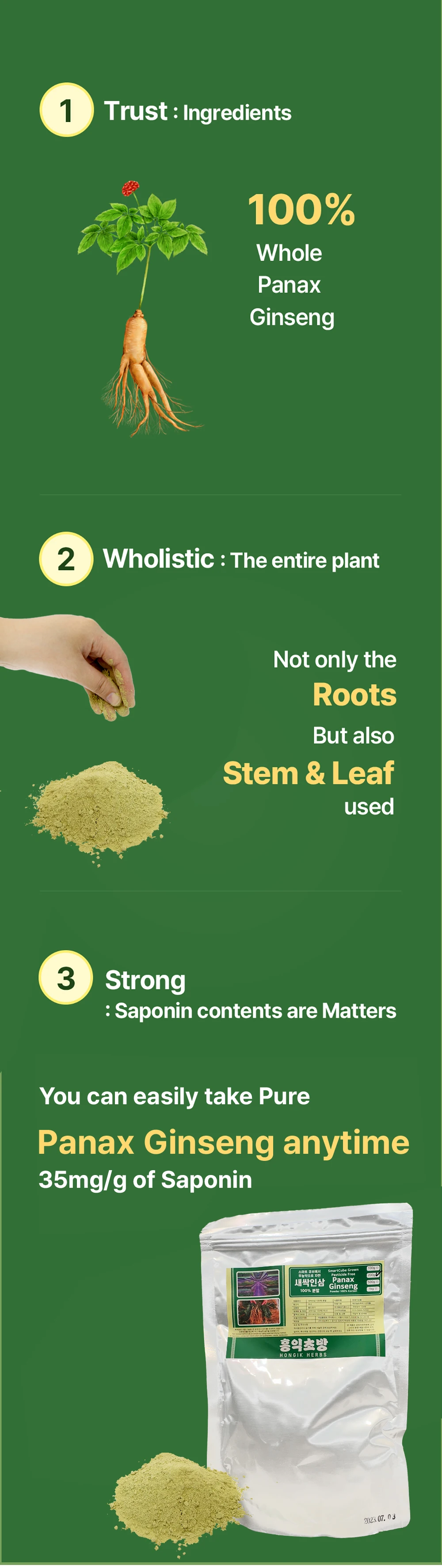 thumbnail image 2 of Maple Lifesciences Panax Ginseng Extract 80% Ginsenosides - Pure Supplement Capsules 2 of 5