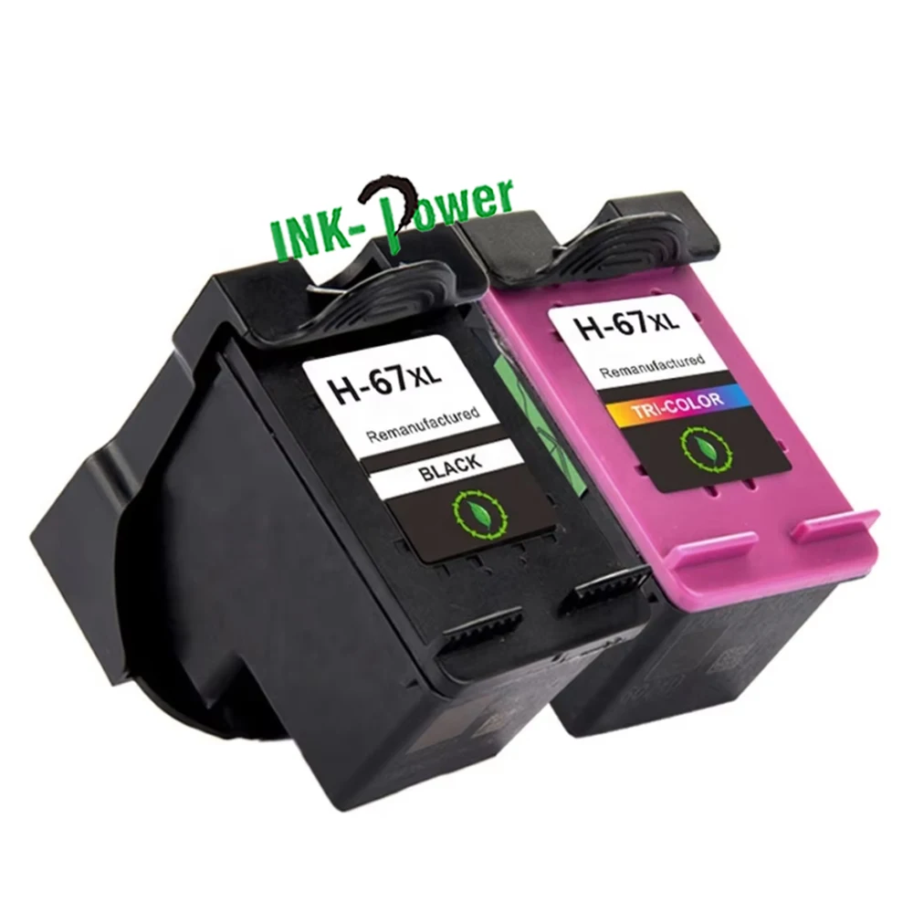 INK-POWER 67 XL 67XL Premium Black Remanufactured Color Inkjet Ink Cartridge for HP HP67 HP67XL Deskjet 1200 2255 2330 Printer