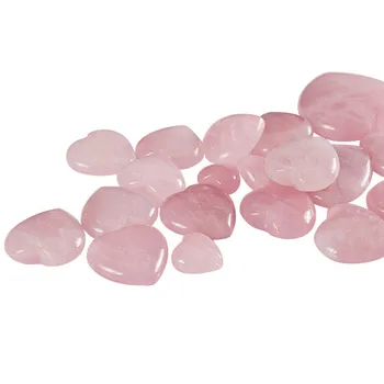 Wholesale Natural Crystal Carved Rose Quartz Heart Shaped Pink Rose Quartz Heart