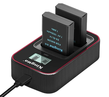 KingMa Portable Camera Li-ion Battery EN-EL14 Packs and Usbs Charging Charger for Nikon Camera