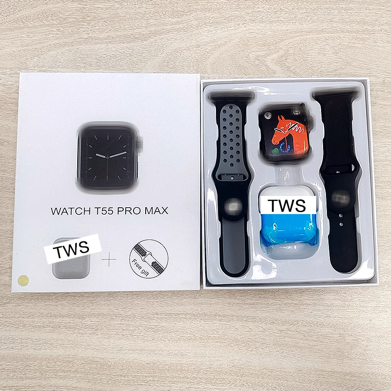 2022 Latest Reloj Inteligente T55 Pro Max 2 In 1 Earbuds And Wach T55 ...