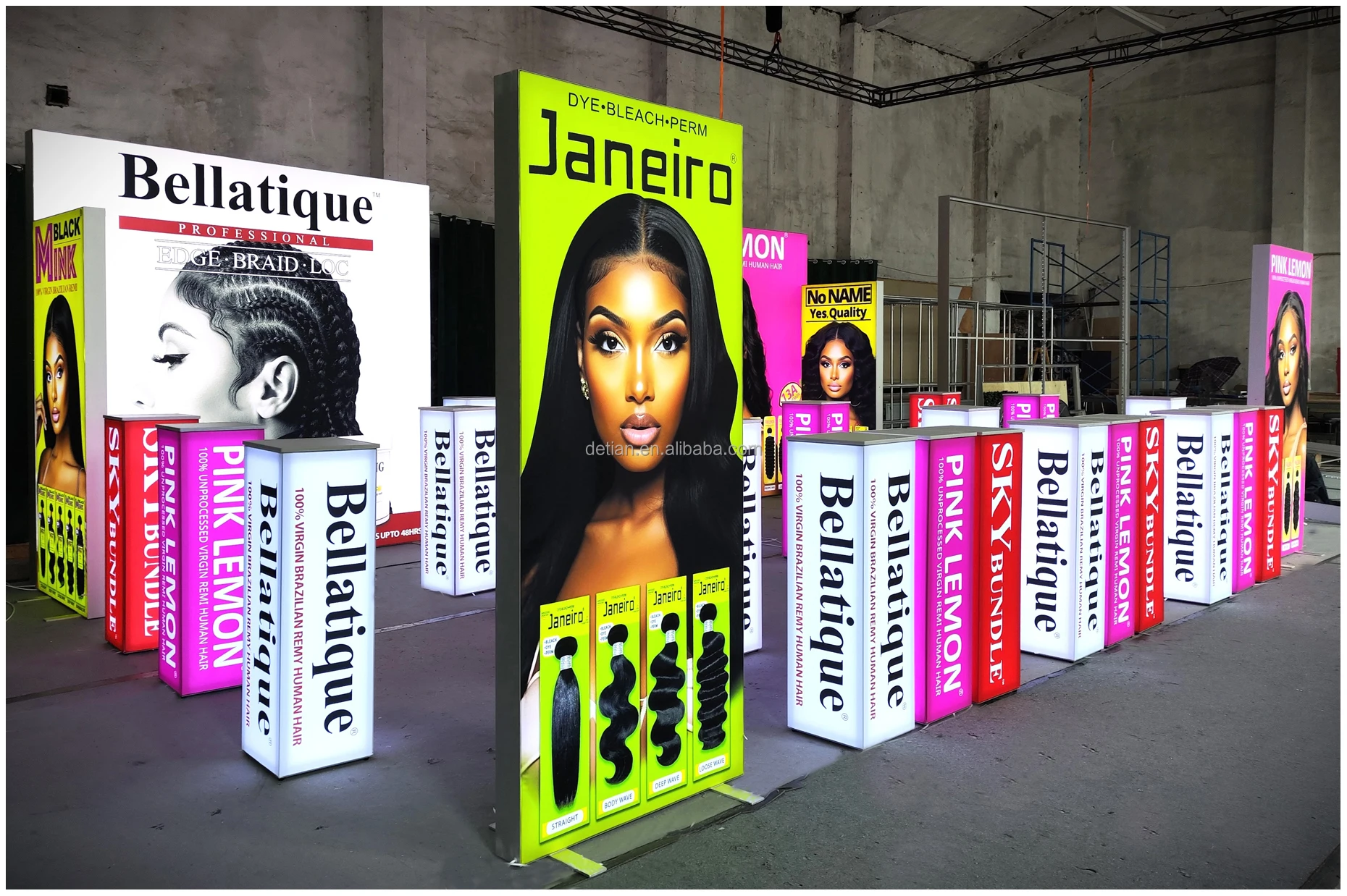 Detian Oferta Alta Qualidade Configuração Rápida Portátil De Alumínio Feira De Equipamentos feira feira Display Light Box Exhibition Booth