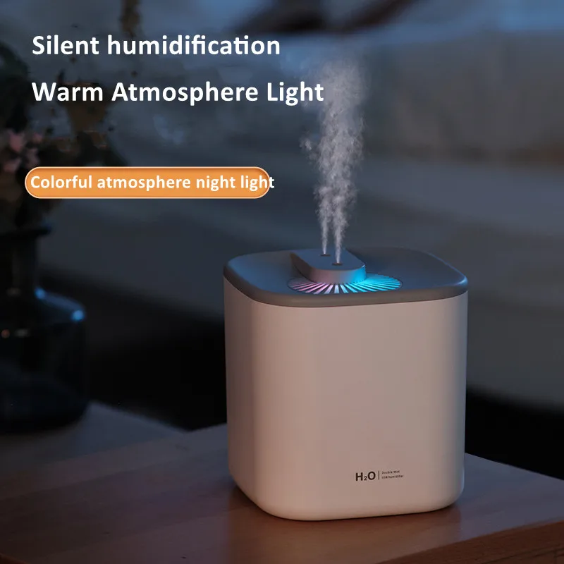 3L Double Nozzle Air Humidifier Essential Oil Aroma Diffuser With Coloful LED Light Ultrasonic Humidifiers Aromatherapy Diffuser