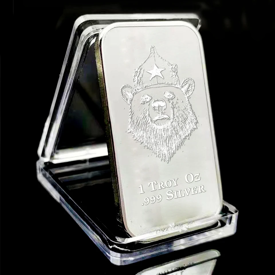 Free Design America Australia Spain Plated Silver Metal Ingot One Troy Ounce 1oz Fake Silver Ingot 1 kg 1 Gram