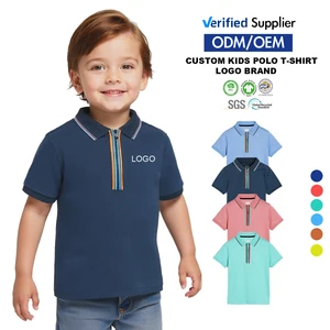 Custom Logo Boys Polo T-shirts Wholesale Kids Tshirt Cotton Children T Shirt Tipped Collared Boys T-shirts Polo Shirts