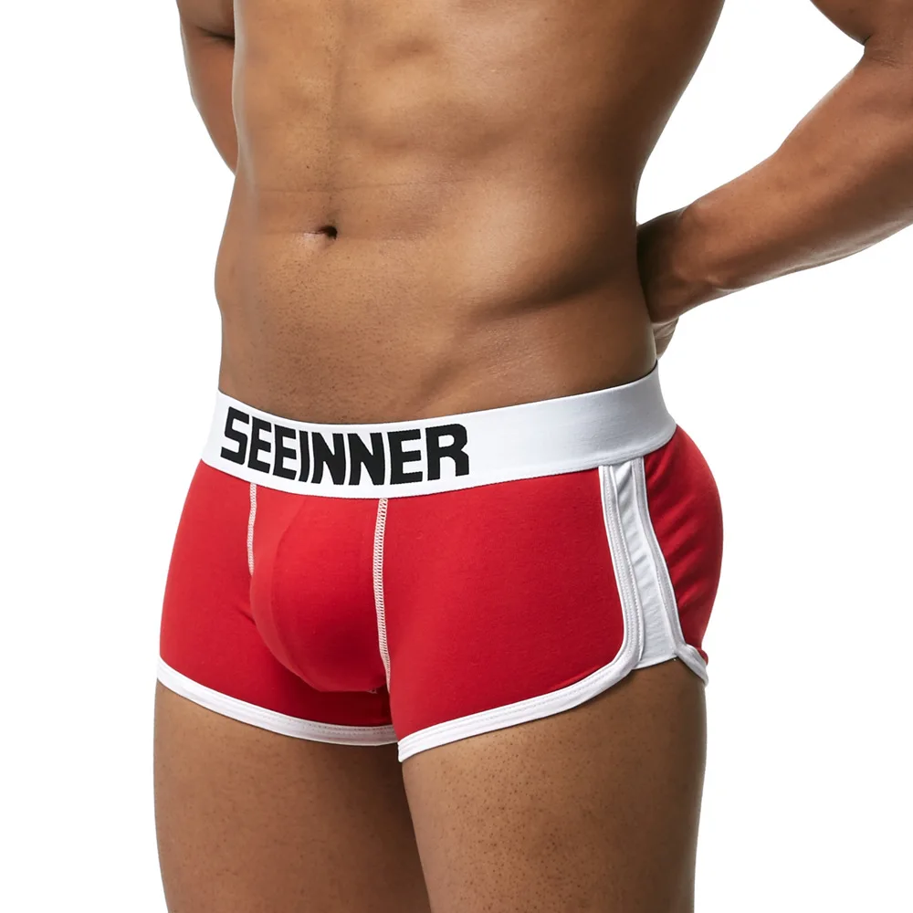 Male Enhancing Underpants With Faux Padded Boxer Briefs Men Underwear for Mens Butt Lift