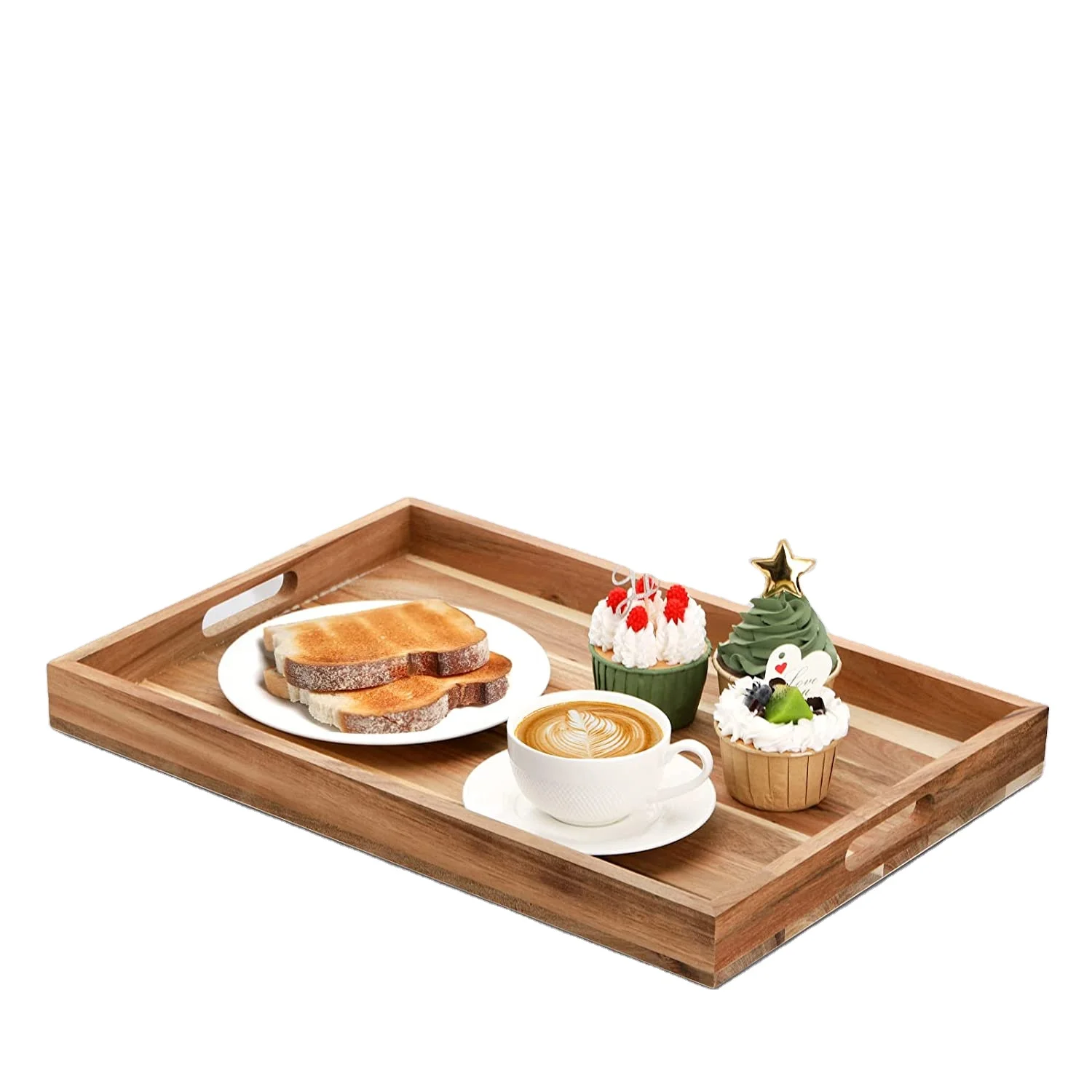 fiesta bandeja de té japonesa marrón para cocina bandeja de desayuno rectangular baño Bandeja de café pequeña 9.1x4.3 pulgadas 