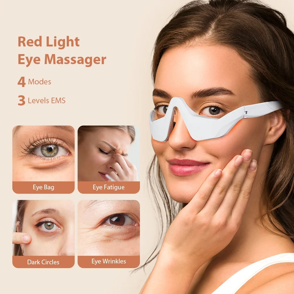 EMS Microcurrent Infrared Heated Eye Massager Vibration Lift Skin Remove Wrinkle Dark Circle
