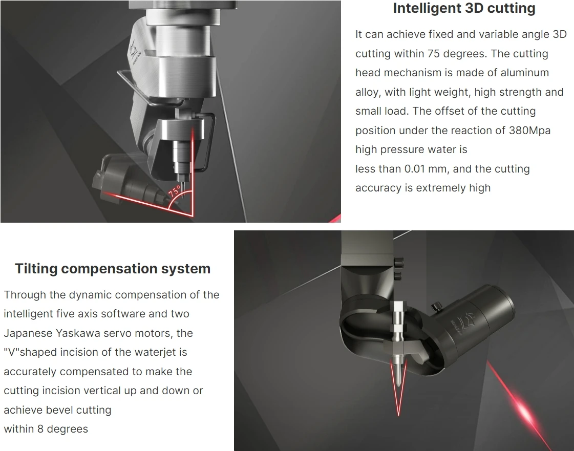 Cnc Water Jet Cut Water Cutting Machine 5 Axis High Pressure Water Jet Cutting Machine