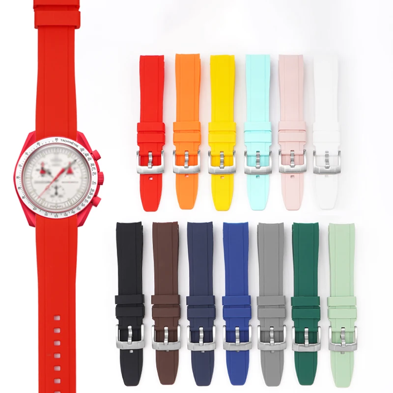 Custom 20mm Premium Curved End Silicone Watch Straps For Rolex For