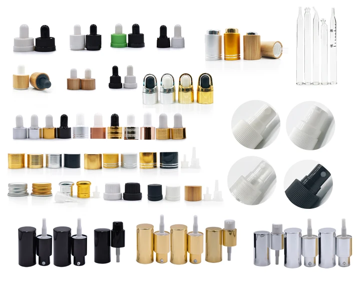 18mm Alumite Gold / Silver / Black Spray Cap With Cover For Perfume And